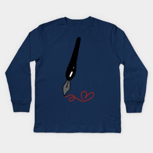 Inking Pen Kids Long Sleeve T-Shirt